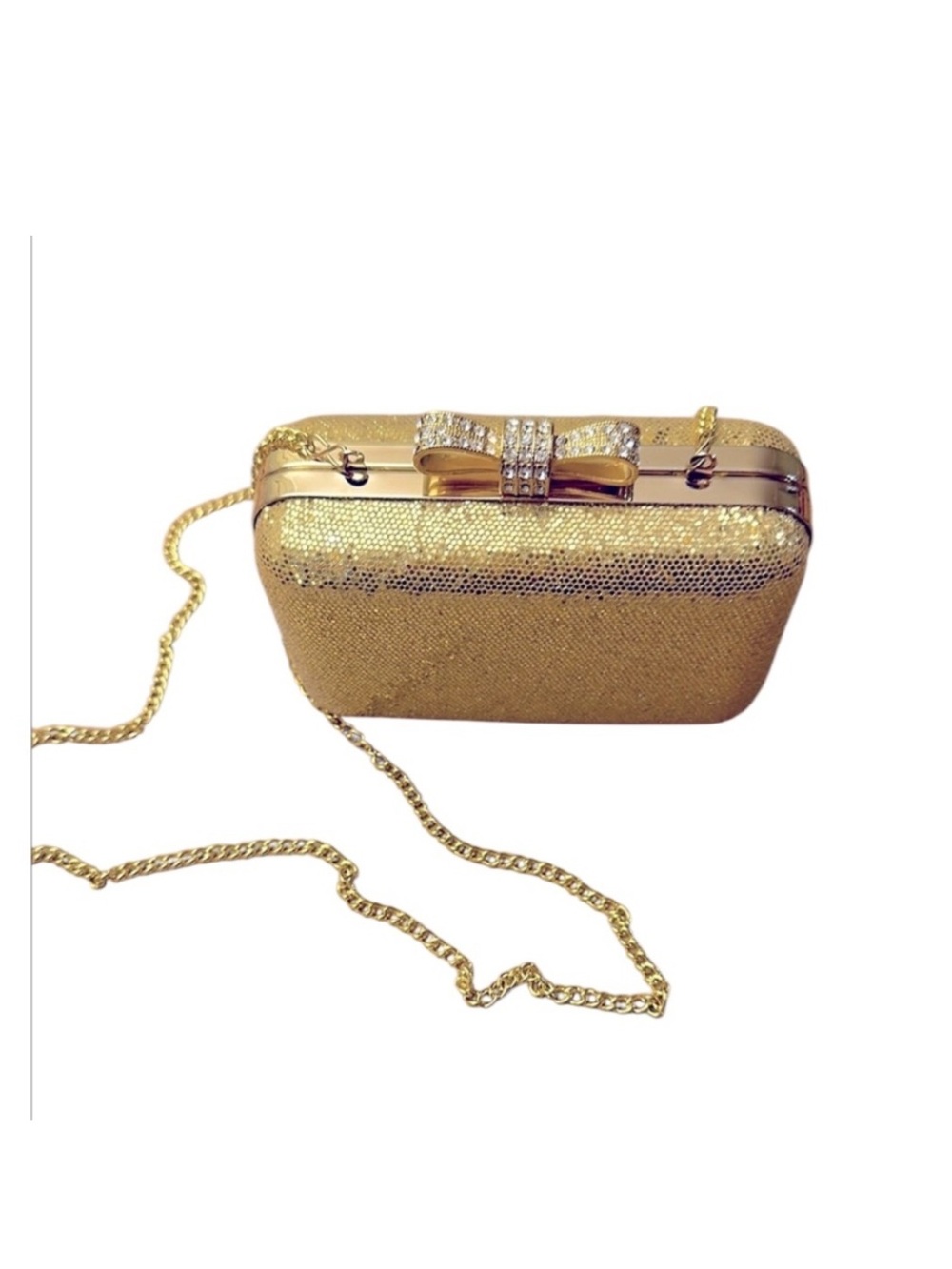 LA REGALE mini golden evening bag